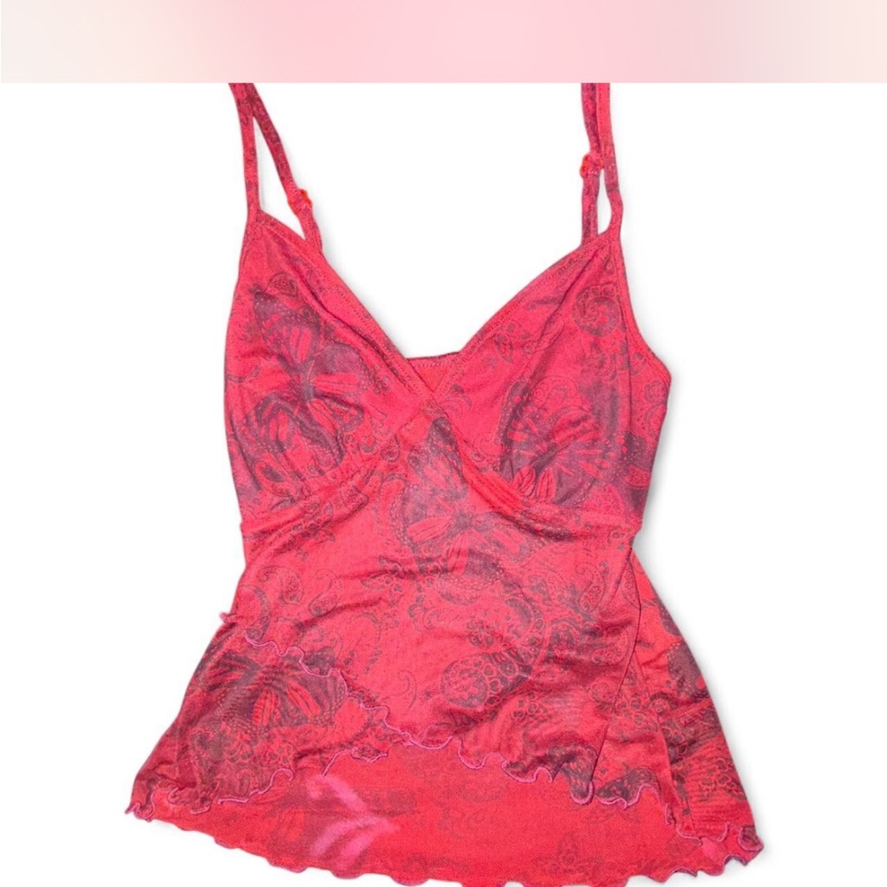 Red Lace Camisole Top